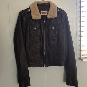 Women’s Levi’s Faux Leather Brown Jacket | Medium